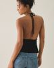 Urban Outfitters Urban Outfitters UO Eryka Plunging Halter Neck Babydoll Top in Black, Women's at Urban Outfitters - 2