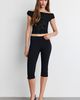Urban Outfitters Urban Outfitters UO Fia Embellished Flocked Floral Off-The-Shoulder Crop Top in Black, Women's at Urban Outfitters - 1