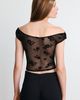 Urban Outfitters Urban Outfitters UO Fia Embellished Flocked Floral Off-The-Shoulder Crop Top in Black, Women's at Urban Outfitters - 5