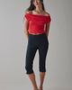 Urban Outfitters Urban Outfitters UO Fia Mesh Off-The-Shoulder Crop Top in Red, Women's at Urban Outfitters - 3