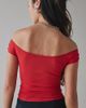 Urban Outfitters Urban Outfitters UO Fia Mesh Off-The-Shoulder Crop Top in Red, Women's at Urban Outfitters - 4