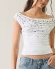 Urban Outfitters Urban Outfitters UO Fia Studded Off-The-Shoulder Crop Top in White, Women's at Urban Outfitters - 1