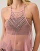 Urban Outfitters Urban Outfitters UO Kath Sequin Embellished Sheer Mesh Hanky Hem Cami in Pink, Women's at Urban Outfitters - 3