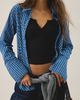Urban Outfitters Urban Outfitters UO Leilani Bias Cut Slim Button Up Shirt Top in Burgundy, Women's at Urban Outfitters - 4