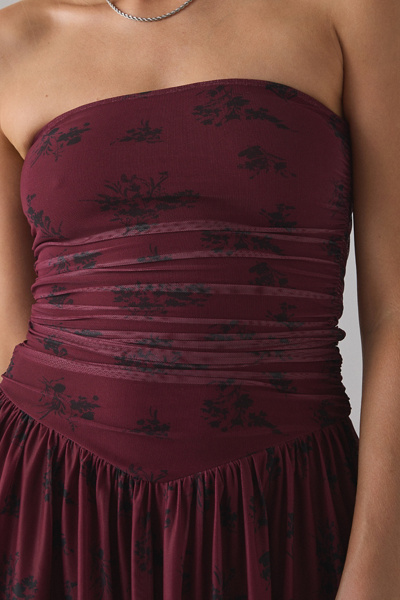 blue dress for baby girl Urban Outfitters Burgundy Satin Cami Midi Dress