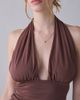 Urban Outfitters Urban Outfitters UO Party For You Jersey Knit Plunging Halter Top in Brown, Women's at Urban Outfitters - 4