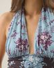 Urban Outfitters Urban Outfitters UO Party For You Mixed Print Plunging Halter Top in Blue, Women's at Urban Outfitters - 3