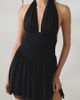 Urban Outfitters Urban Outfitters UO Party For You Plunging Halter Neck Mesh Mini Dress in Black, Women's at Urban Outfitters - 4