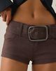 Urban Outfitters Urban Outfitters UO Piper Belted Bengaline Low-Rise Micro Shorts in Brown, Women's at Urban Outfitters - 2