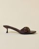 Urban Outfitters Urban Outfitters UO Polly Buckle Kitten Heel in Dark Brown, Women's at Urban Outfitters - 3