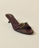 Urban Outfitters Urban Outfitters UO Polly Buckle Kitten Heel in Dark Brown, Women's at Urban Outfitters - 4