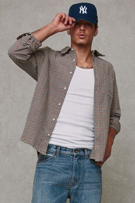Urban Outfitters Urban Outfitters UO Relaxed Classic Oxford Shirt Top in Brown Plaid, Men's at Urban Outfitters