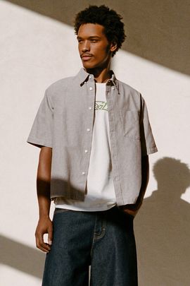 Urban Outfitters Urban Outfitters UO Relaxed Fit Oxford Shirt Top in Brown, Men's at Urban Outfitters