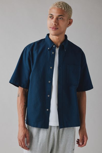 Urban Outfitters Urban Outfitters UO Relaxed Fit Oxford Shirt Top in Navy, Men's at Urban Outfitters