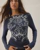 Urban Outfitters Urban Outfitters UO Soft Rebel Graphic Slash Neck Long Sleeve Tee in Dark Grey, Women's at Urban Outfitters - 1