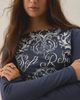 Urban Outfitters Urban Outfitters UO Soft Rebel Graphic Slash Neck Long Sleeve Tee in Dark Grey, Women's at Urban Outfitters - 3
