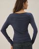 Urban Outfitters Urban Outfitters UO Soft Rebel Graphic Slash Neck Long Sleeve Tee in Dark Grey, Women's at Urban Outfitters - 5