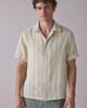 Urban Outfitters Urban Outfitters UO Textured Wide Stripe Camp Shirt Top in Ivory/Beige Stripe, Men's at Urban Outfitters - 2