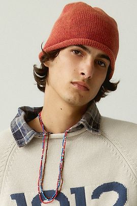 Urban Outfitters Washed Knit Roll Cuff Beanie in Red, Men's at Urban Outfitters