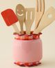 Urban Outfitters Wavy Striped Ceramic Utensil Holder in Pink at Urban Outfitters - 1