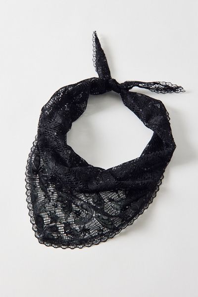 Urban Outfitters Willow Sequin Lace Headscarf in Black, Women's at Urban Outfitters