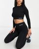 Urban Threads Petite Urban Threads Petite seamless gym leggings in black - 4