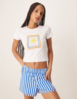 Urban Threads Urban Threads baby tee with placement summer sun print - part of a set-Multi