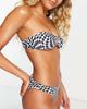 Urban Threads Urban Threads bandeau ring detail bikini top in black and white spot print - 4