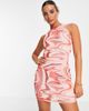 Urban Threads Urban Threads bodycon mini dress in pink marble print-Multi - 1