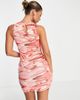 Urban Threads Urban Threads bodycon mini dress in pink marble print-Multi - 2