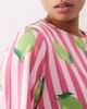 Urban Threads Urban Threads Curve jersey t-shirt and shorts pajama set in pink striped lime print - 2