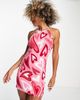Urban Threads Urban Threads halter neck mini dress in pink heart print - 1