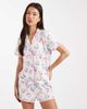 Urban Threads Urban Threads jersey camp collar top and shorts pajama set in candy hearts multi print - 1