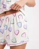 Urban Threads Urban Threads jersey camp collar top and shorts pajama set in candy hearts multi print - 3