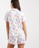 Urban Threads Urban Threads jersey camp collar top and shorts pajama set in candy hearts multi print - 4