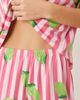 Urban Threads Urban Threads jersey T-shirt and shorts pajama set in pink stripe lime print - 4