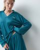Urban Threads Urban Threads ribbed rugby shirt and shorts lounge set in teal-Green - 3