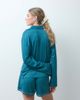 Urban Threads Urban Threads ribbed rugby shirt and shorts lounge set in teal-Green - 4
