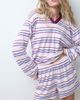 Urban Threads Urban Threads rugby shirt and shorts lounge set in pink stripes-Multi - 3