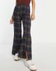 Urban Threads Urban Threads tailored pants in brown check - 4