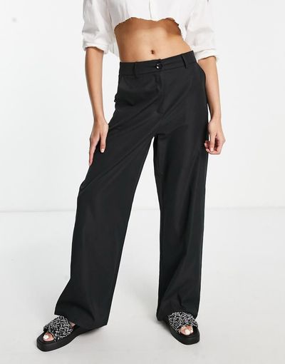 Urban Threads Urban Threads wide leg pants in black