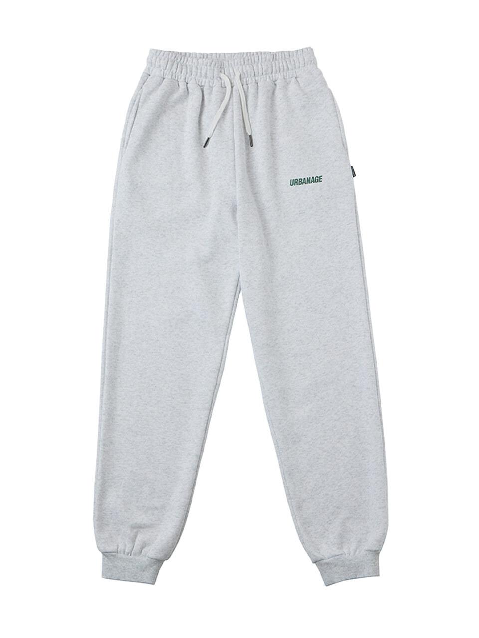URBANAGE Basic Cotton-Poly Ankle-Hugging Training Pants [Beige Melange]