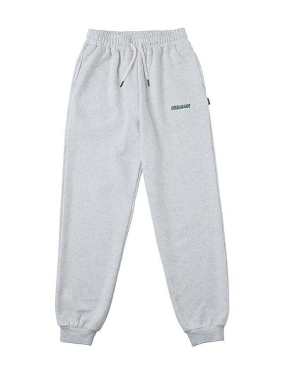 URBANAGE Basic Cotton-Poly Ankle-Hugging Training Pants [Beige Melange]
