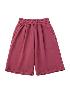 URBANAGE Bermuda Pigment One-Tuck Sweat Shorts [Pink]