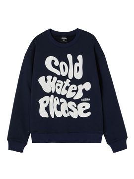 URBANAGE Cotton Polyester Relaxed Fit Oversize Sweatshirt [Navy]