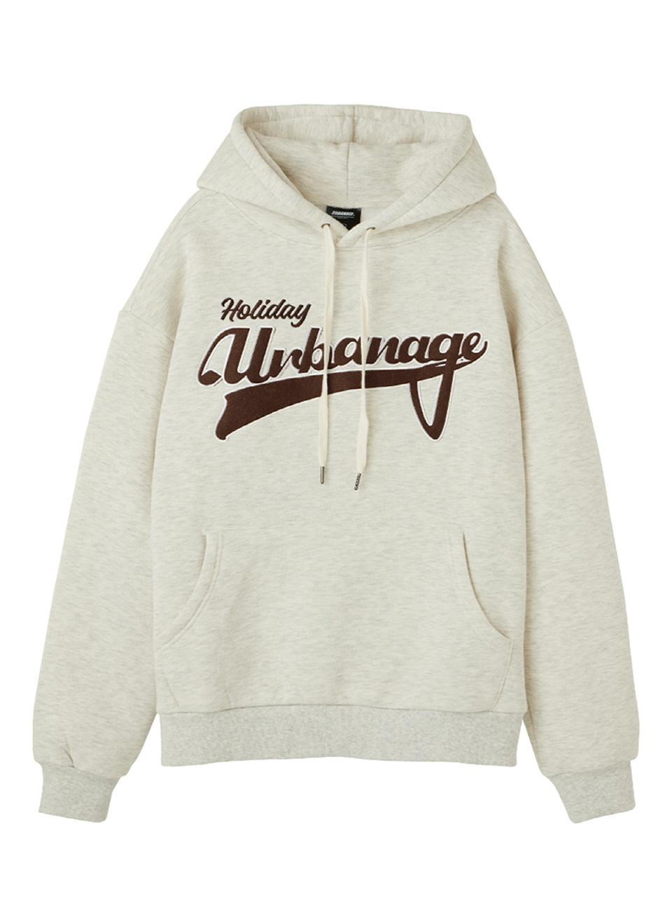 URBANAGE Fleece-Lined Relaxed Fit Urban Hoodie [Light Brown]