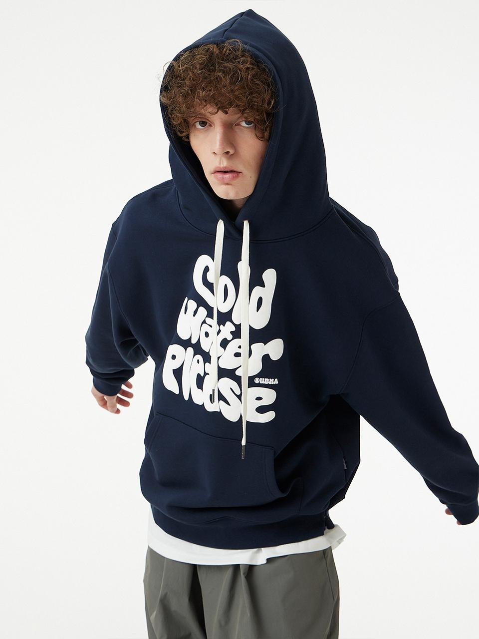 URBANAGE Oversized Cold Water Plz Hoodie Navy