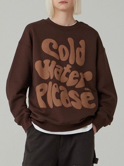 URBANAGE Oversized Premium CVC Sweatshirt [Brown]