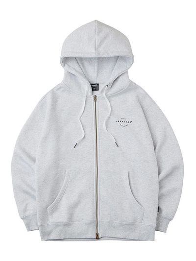 URBANAGE Standard Napping Fabric Zip-up Hoodie [Beige Melange]