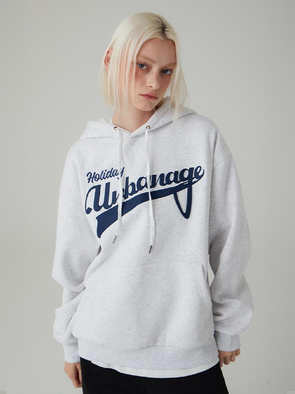 URBANAGE Urban Age Fleece-Lined Relaxed Fit Hoodie [Beige Melange]